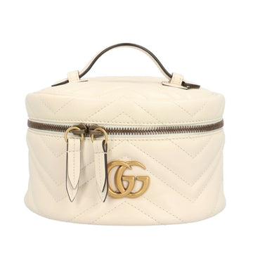 Gucci Gg Marmont White Leather Vanity Bag