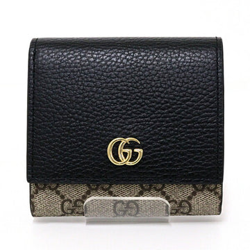 Gucci Beige Black Gg Supreme Canvas Leather Coin Purse/Coin Case
