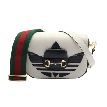 Gucci Black Multi-Color White Leather Shoulder Bag