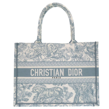 Christian Dior Light Blue White Cotton Tote Bag ()