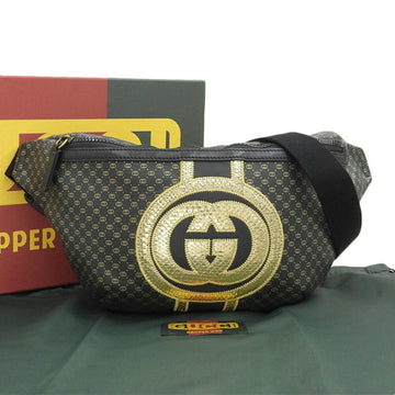 Gucci Black Gold Leather Fanny Pack