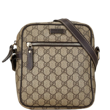 Gucci Beige Brown Khaki Pvc Leather Shoulder Bag