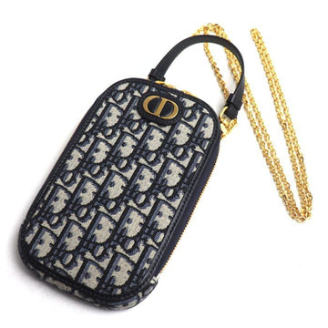 Christian Dior Navy Canvas Leather Shoulder Bag ()