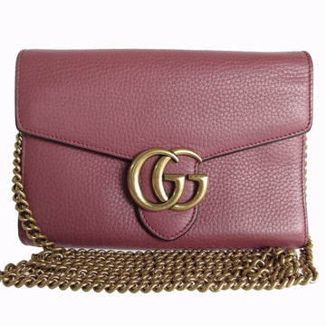 Gucci Bordeaux Metal Leather Shoulder Bag