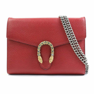 Gucci Dark Red Leather Chain/Shoulder Wallet