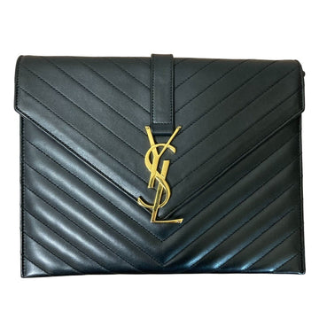 Classic Monogram Envelope Chain Bag Matelasse Chevron Leather Medium