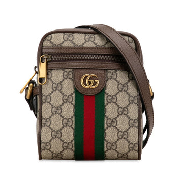 Gucci Sherry Line Beige Brown Pvc Leather Shoulder Bag