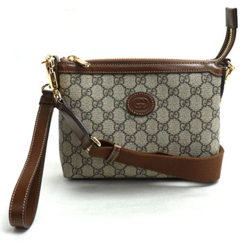 Gucci Beige Brown Gg Supreme Leather Shoulder Bag