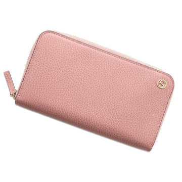 Gucci Pink Leather Long Wallet (Bi-Fold)
