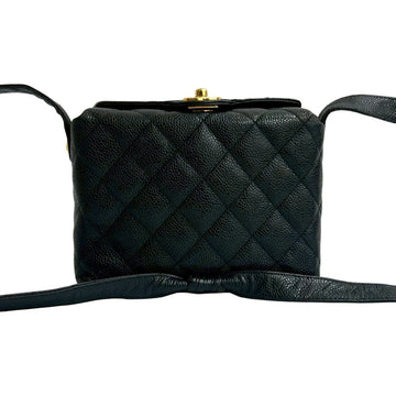 Vintage CC Flap Shoulder Bag Quilted Leather Small