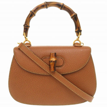 Gucci Brown Bamboo Leather Handbag