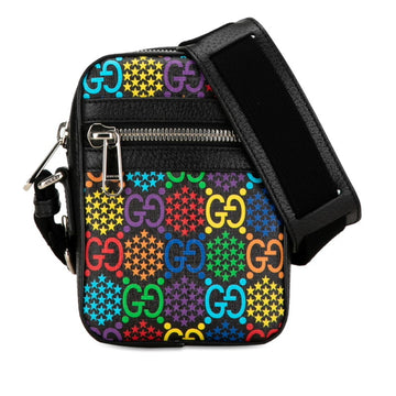 Gucci Black Multi-Color Pvc Leather Shoulder Bag