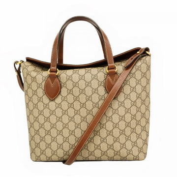Signature Fold Over Tote GG Coated Canvas Medium