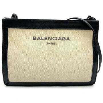 Navy Pochette canvas/Leather and Leather Small