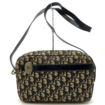 Christian Dior Trotter Brown Canvas Leather Shoulder Bag ()