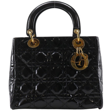 Vintage Lady Dior Bag Cannage Quilt Patent Medium
