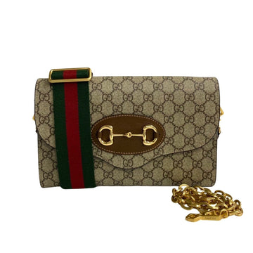 Gucci Brown Gold Pvc Leather Shoulder Bag