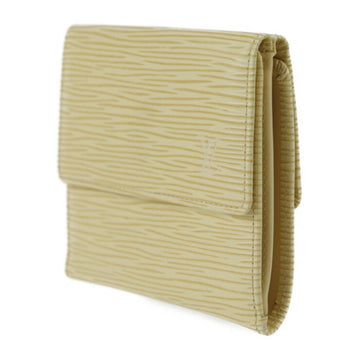 LOUIS VUITTON Portomone Bier Cult Credit Trifold Wallet M6348A Epi Leather Vanilla Yellow Cream Gold Hardware W Hook