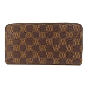 LOUIS VUITTON N41661 Zippy Damier Ebene Long Wallet Canvas Women's