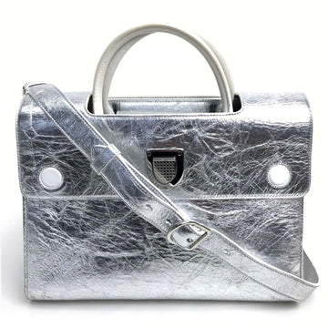Christian Dior Silver Leather Handbag ()