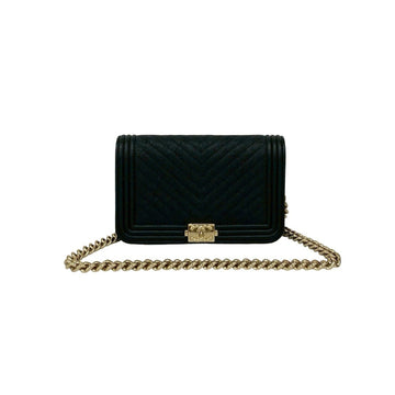 Boy Wallet on Chain Chevron Leather