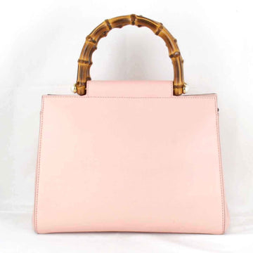Gucci Bamboo Pink Leather Handbag