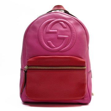 Gucci Red Color Metal Leather Backpack