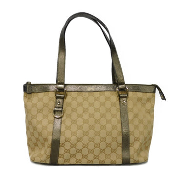 Gucci Beige Gg Canvas Leather Tote New 1:1 Bags