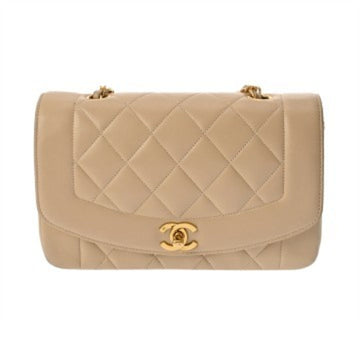 Vintage Diana Flap Bag Quilted Leather Small