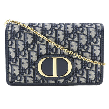 Christian Dior Navy Canvas Leather Shoulder Bag ()