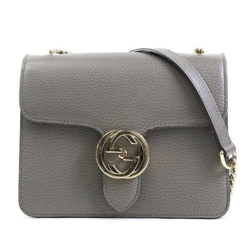 Gucci Gray Leather Metal Shoulder Bag