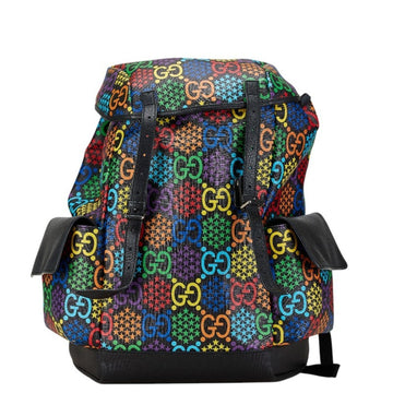 Gucci Black Multi-Color Pvc Leather Backpack
