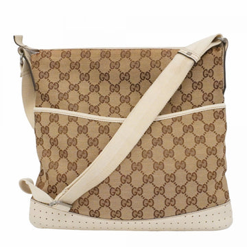 Zip Messenger Bag GG Canvas with Perforated Leather Medium