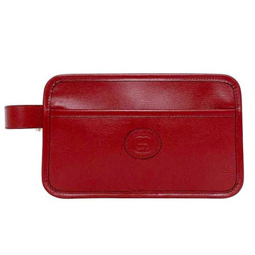 Gucci Red Color Leather Clutch Bag Handbag