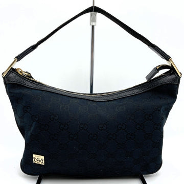 Gucci Black Gg Canvas Shoulder Bag