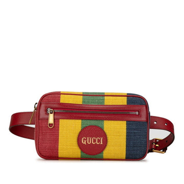 Gucci Multi-Color Canvas Leather Fanny Pack Sling Bag