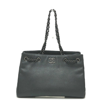 Woven Chain Shopping Tote Leather Medium
