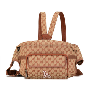 Gucci Beige Canvas Leather Backpack Sling Bag