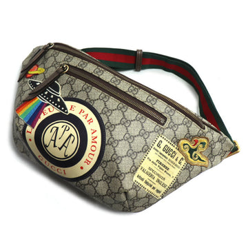 Courrier Zip Belt Bag GG Coated Canvas with Applique