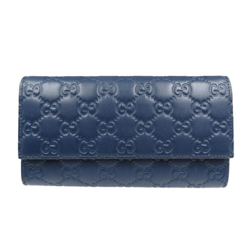 Gucci Navy Leather Long Wallet (Bi-Fold)