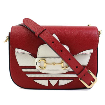 Gucci Red Color White Leather Shoulder Bag