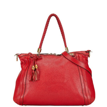 Gucci Red Color Leather Handbag Shoulder Bag