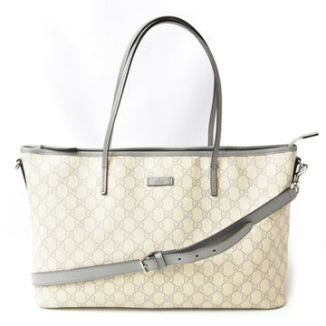 Gucci Beige Brown Pvc Gg Supreme Shoulder Bag Tote Bag