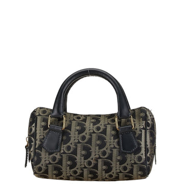 Christian Dior Navy Canvas Leather Handbag ()