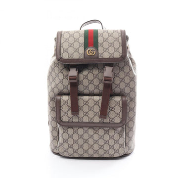 Gucci Beige Brown Multi-Color Pvc Coated Canvas Leather Backpack
