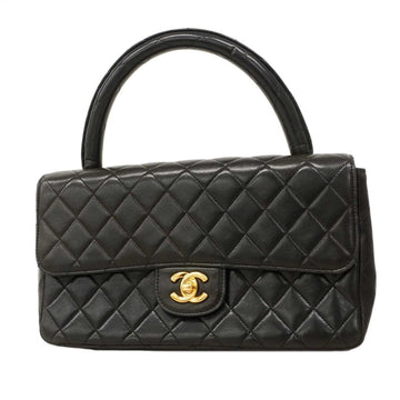 Vintage Twin Top Handle Flap Bag Quilted Lambskin Medium