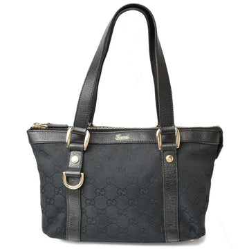 Gucci Black Canvas Leather Handbag