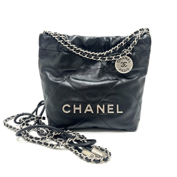 22 Chain Hobo Quilted Leather Mini