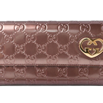 Gucci Burgundy Patent Leather Long Wallet (Bi-Fold)