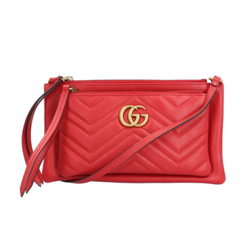 Gucci Red Color Leather Shoulder Bag
